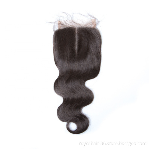 Royce Brazilian Virgin Hair 3 Ways  Part Swiss Lace  4x4 Human Hair Closure With Baby Hair